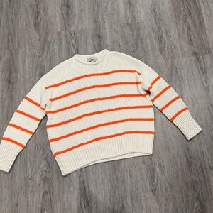 La Ligne Orange and Cream Striped Sweater